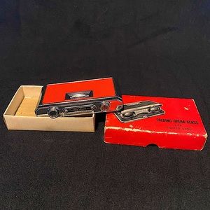 Vintage Red Folding Opera Glasses Coated Lens 2.5x Japan WALES + original box